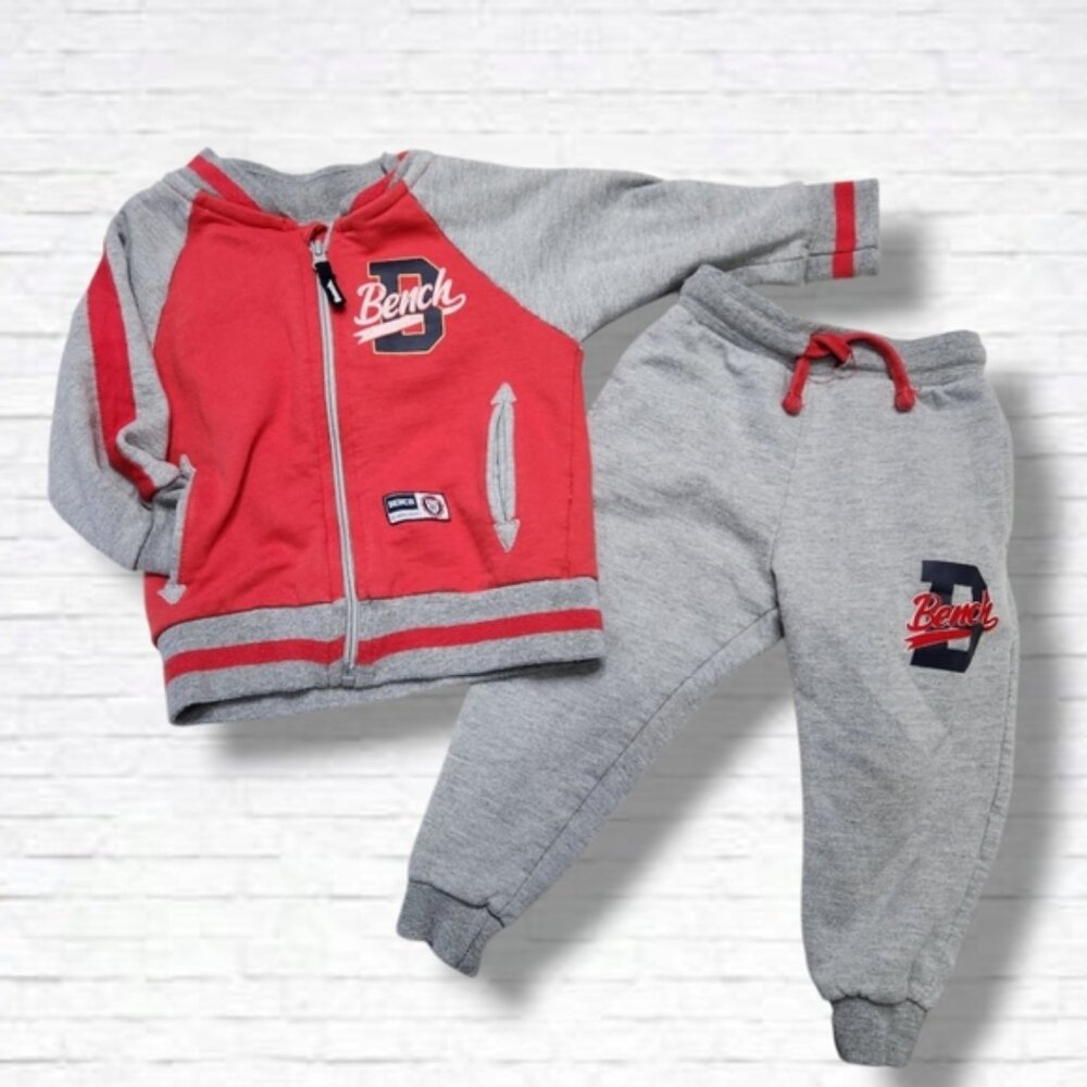 Bench Toddler Boy Red, Grey Matching Track Suit 2 Piece Set Size 2Y